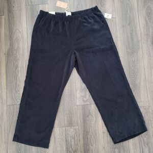 Black Corduroy pull on Pants Everbreeze High Rise Black  2X Wide Leg